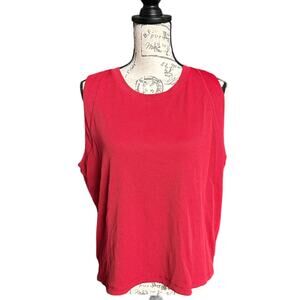 New Calia Carrie Underwood Bubble Mesh High Low Tank Top Autumn Rose Red 2X NWT